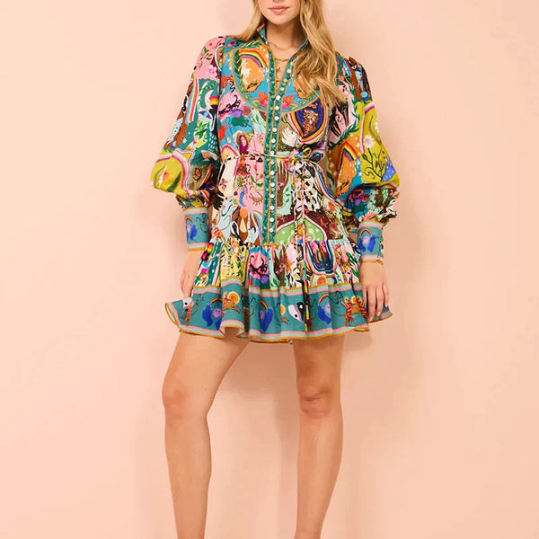 Bohemian Dream | Long-Sleeve Short Dress