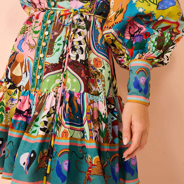 Bohemian Dream | Long-Sleeve Short Dress