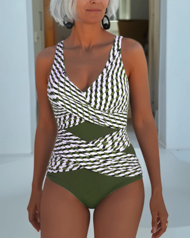 Modern Double-Strap Bicolor Swimsuit
