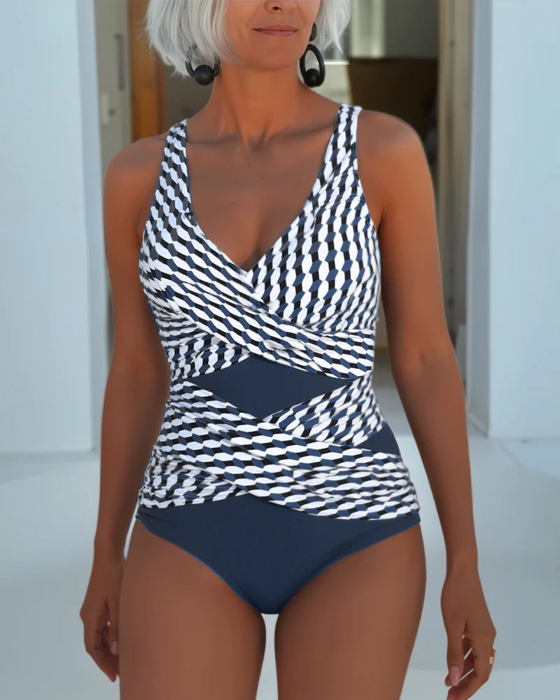 Modern Double-Strap Bicolor Swimsuit