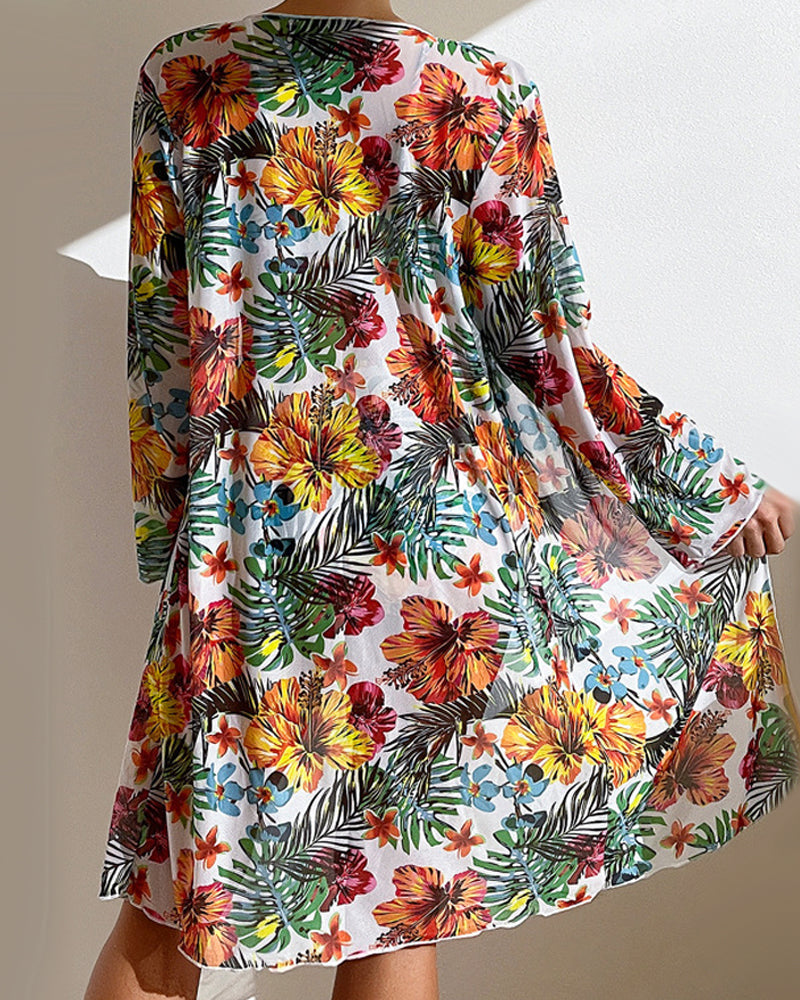 Floral Bikini Set with Included Cover-Up