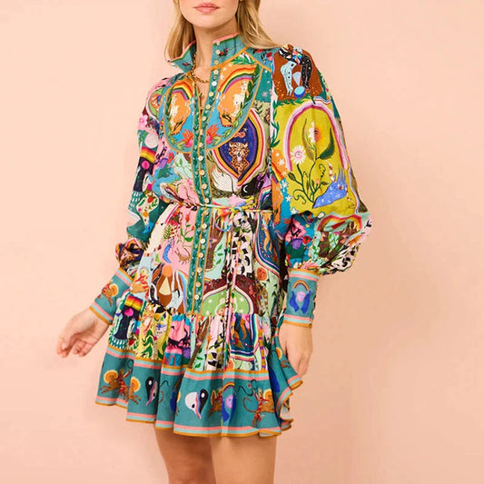 Bohemian Dream | Long-Sleeve Short Dress
