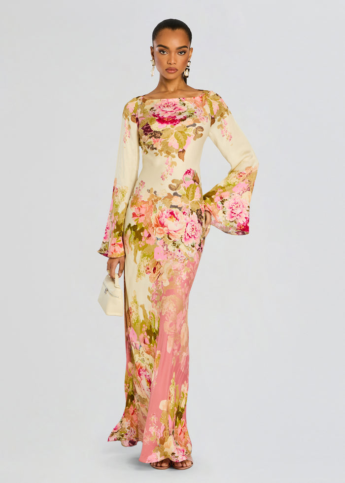 Elegant Long Floral Dress