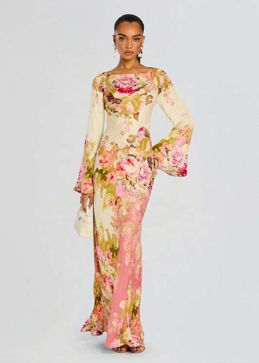 Elegant Long Floral Dress