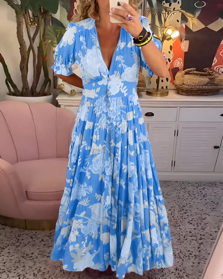 Lina | Floral V-Neck Dress