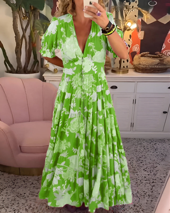 Lina | Floral V-Neck Dress