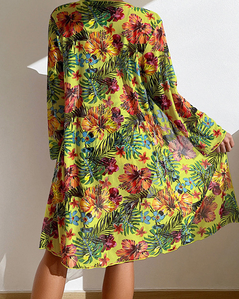 Floral Bikini Set with Included Cover-Up