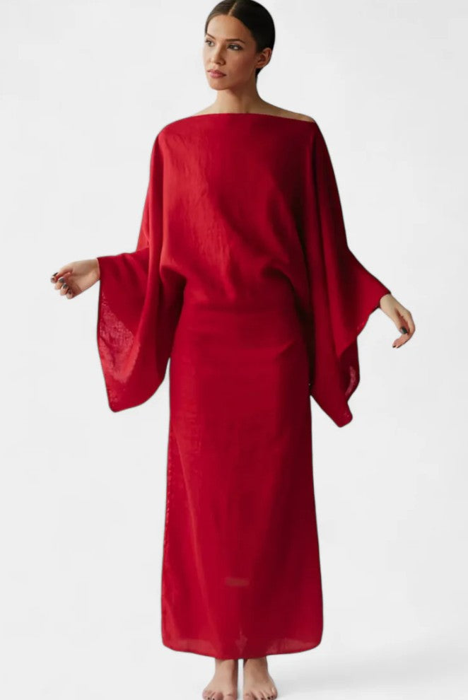 Linen and Cotton Kimono Dress