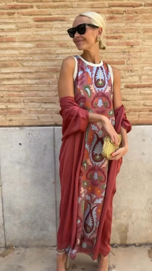 Elegant Long Dress + Matching Cardigan as a Gift