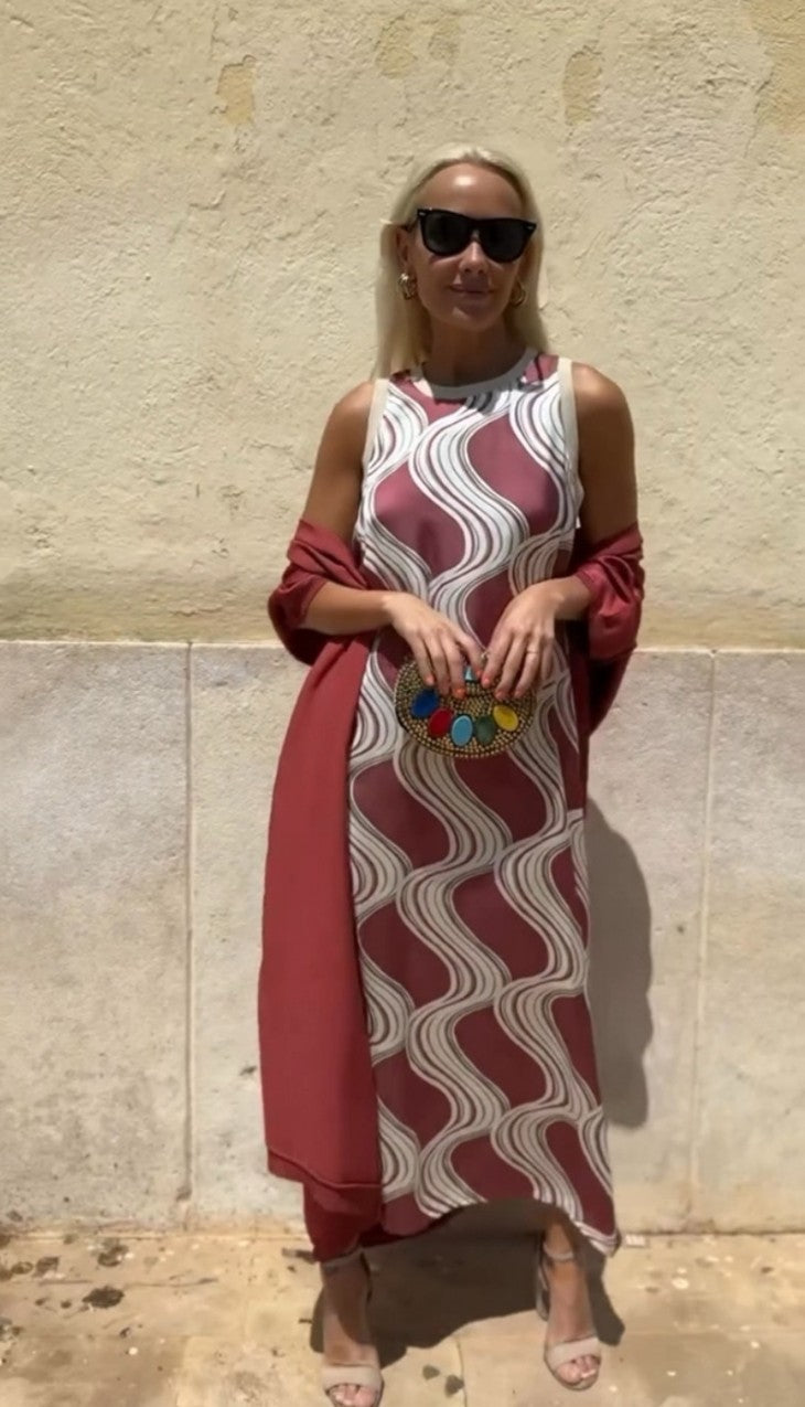 Elegant Long Dress + Matching Cardigan as a Gift