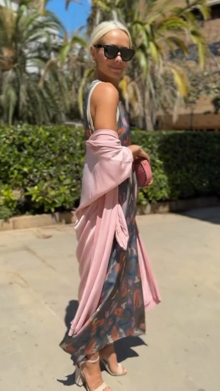 Elegant Long Dress + Matching Cardigan as a Gift