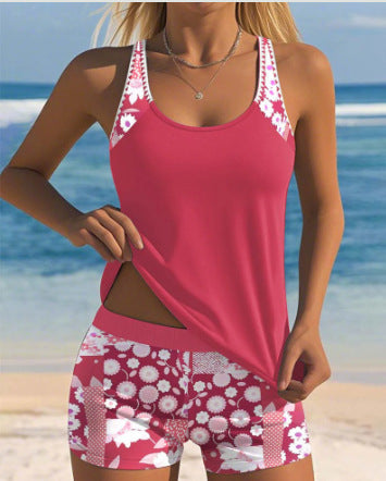 Comfortable Tankini with U-Neck and Boxer-Style Bottoms