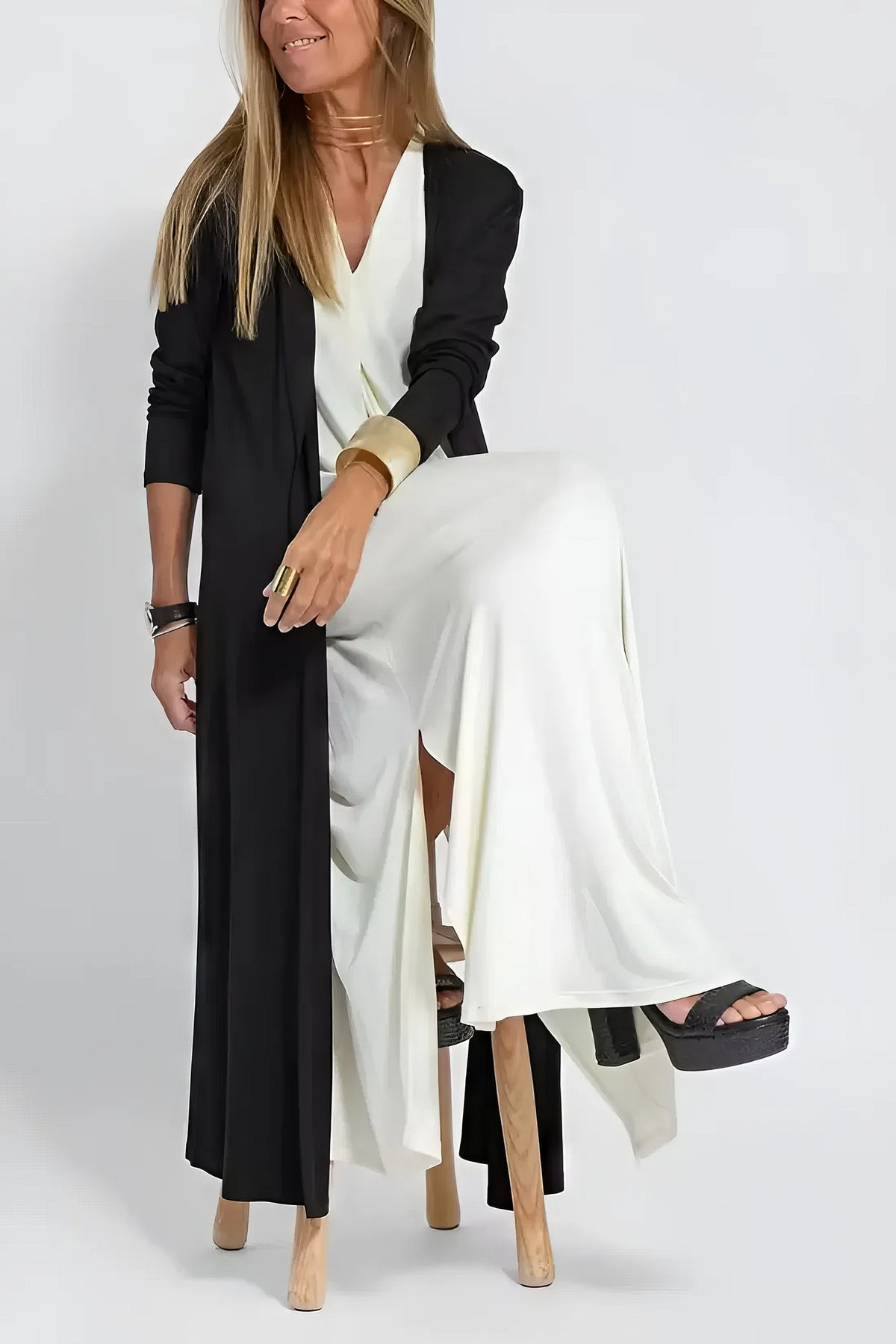 ELEGANT LONG DRESS + MATCHING CARDIGAN GIFT