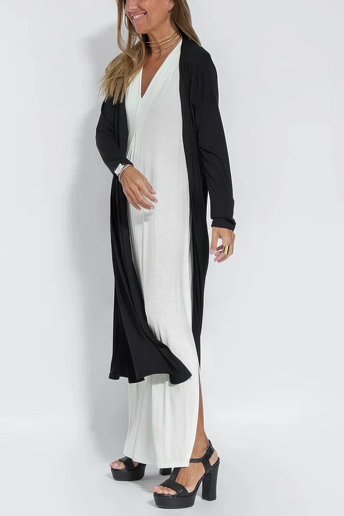 ELEGANT LONG DRESS + MATCHING CARDIGAN GIFT