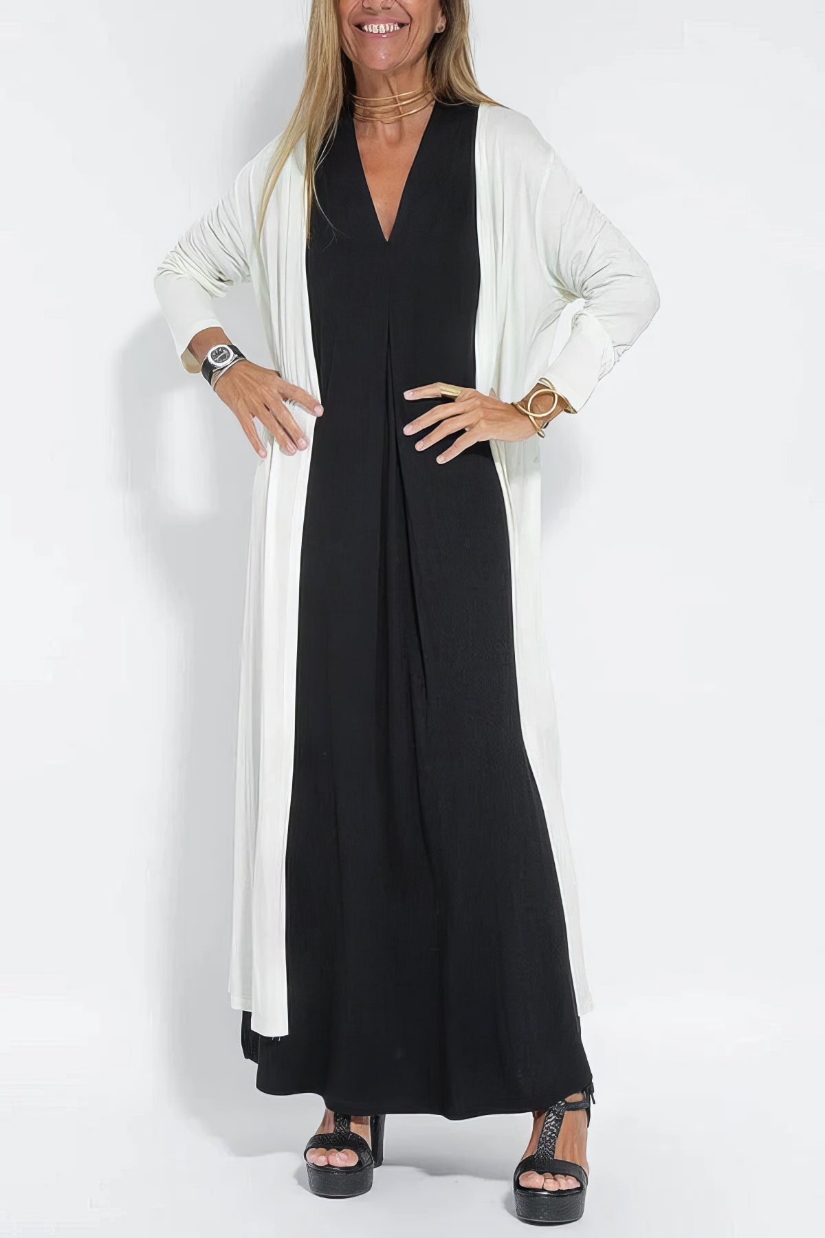 ELEGANT LONG DRESS + MATCHING CARDIGAN GIFT