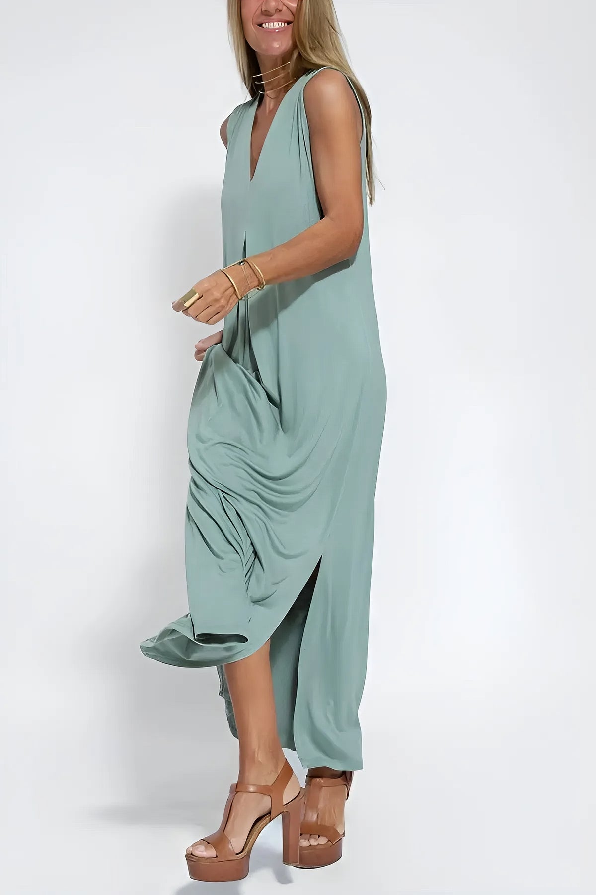 ELEGANT LONG DRESS + MATCHING CARDIGAN GIFT